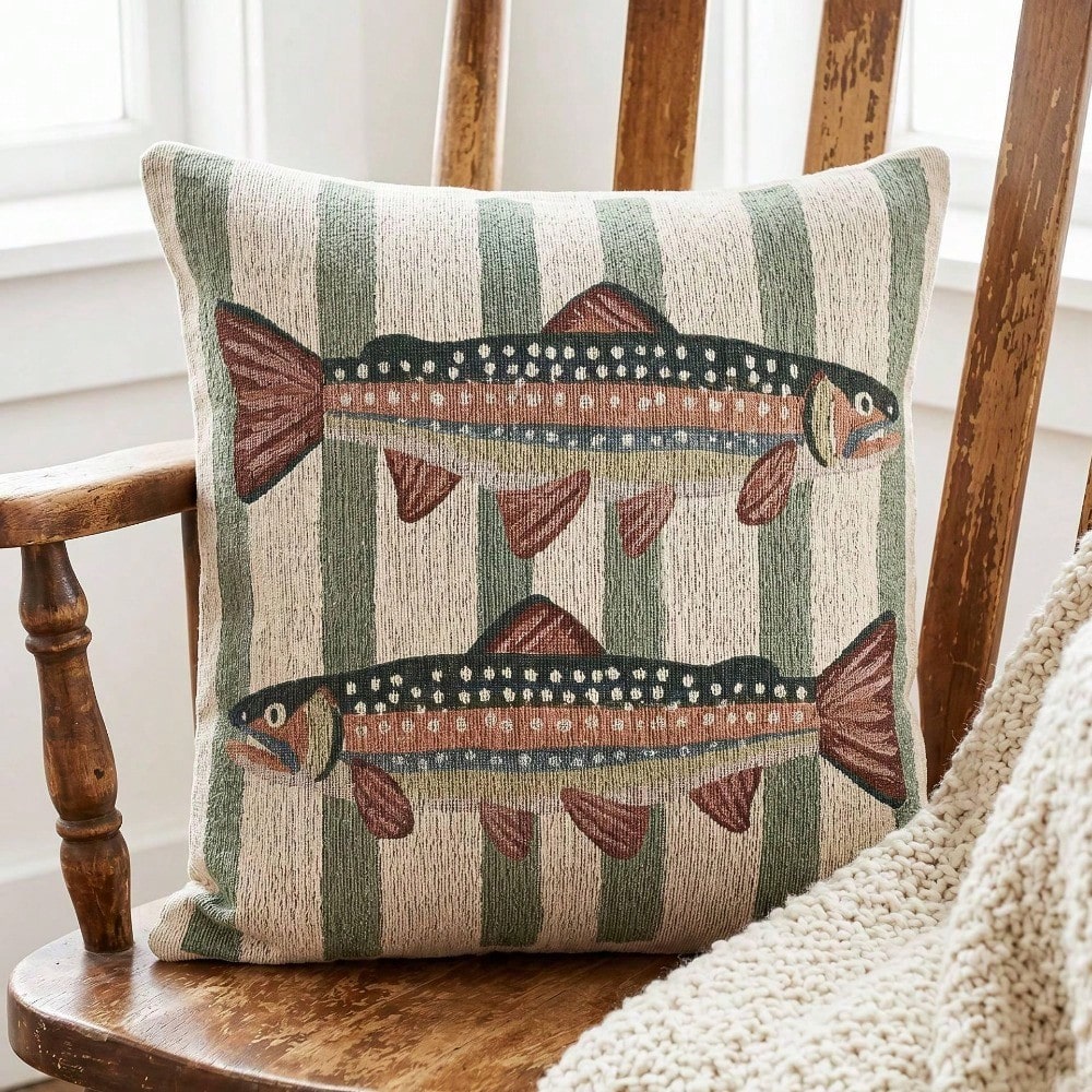 Pillow Insert 18X18 - Rainbow Trout Throw Pillow 18x18 Fish