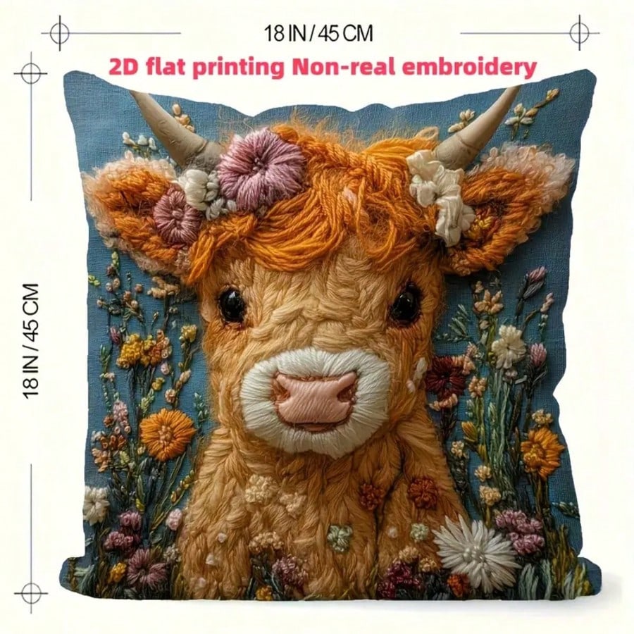 1pc Vintage Highland Cow Decor - đánh giá và giá Pillow Insert 18X18