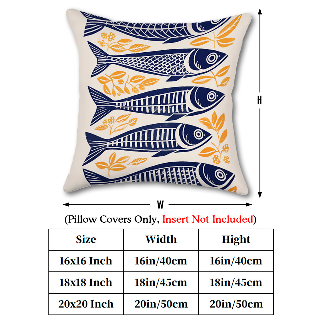 1pc Danish Woodcut Sardine Pil - đánh giá và giá Pillow Insert 18X18