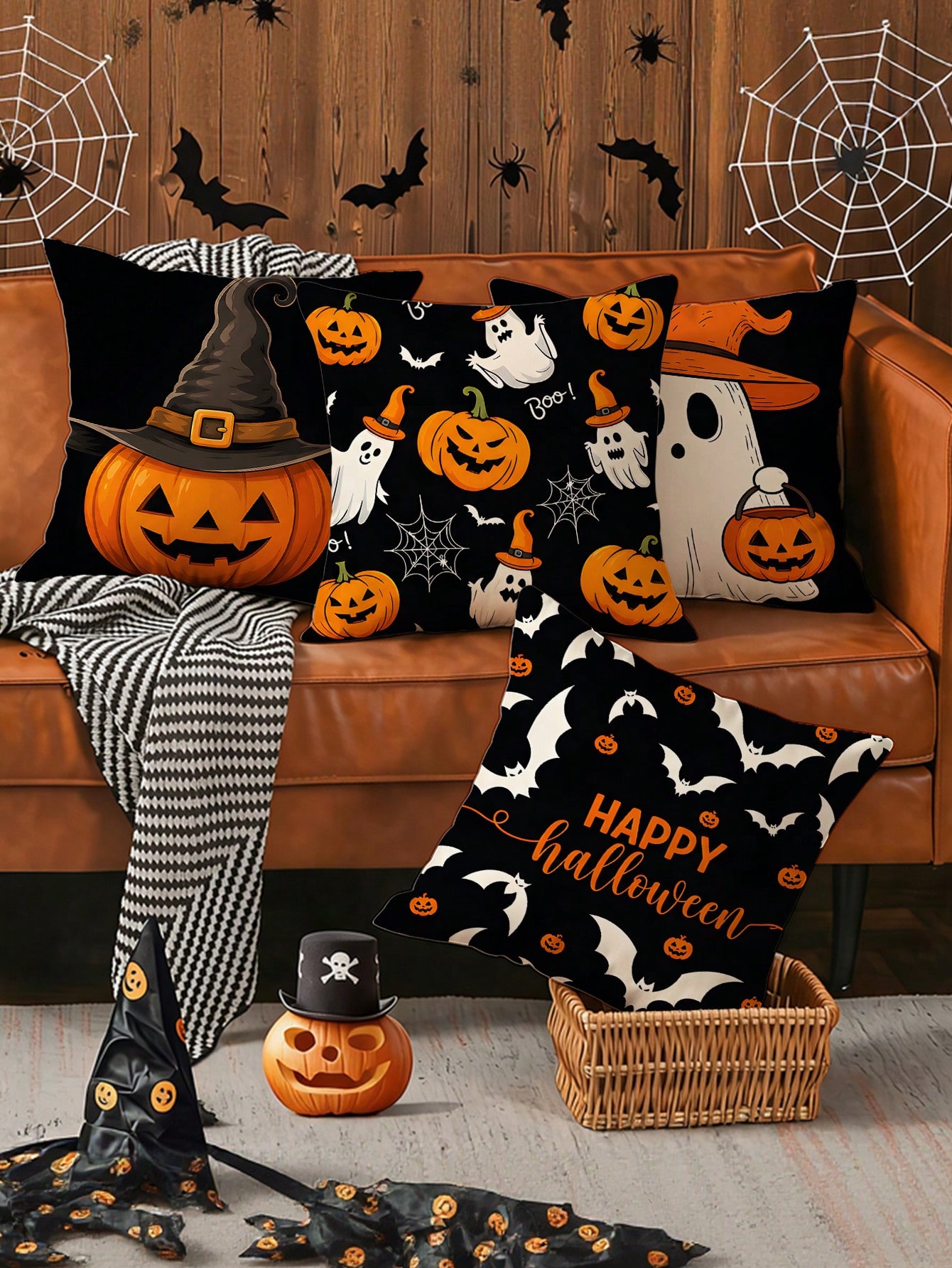 4pcs Halloween Pillow Covers,  - đánh giá và giá Pillow Insert 18X18