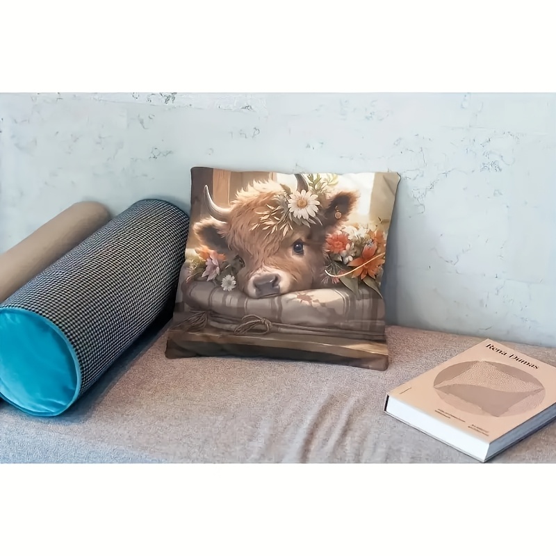 2D Flat - 1pc Highland Cow Pil - đánh giá và giá Pillow Insert 18X18