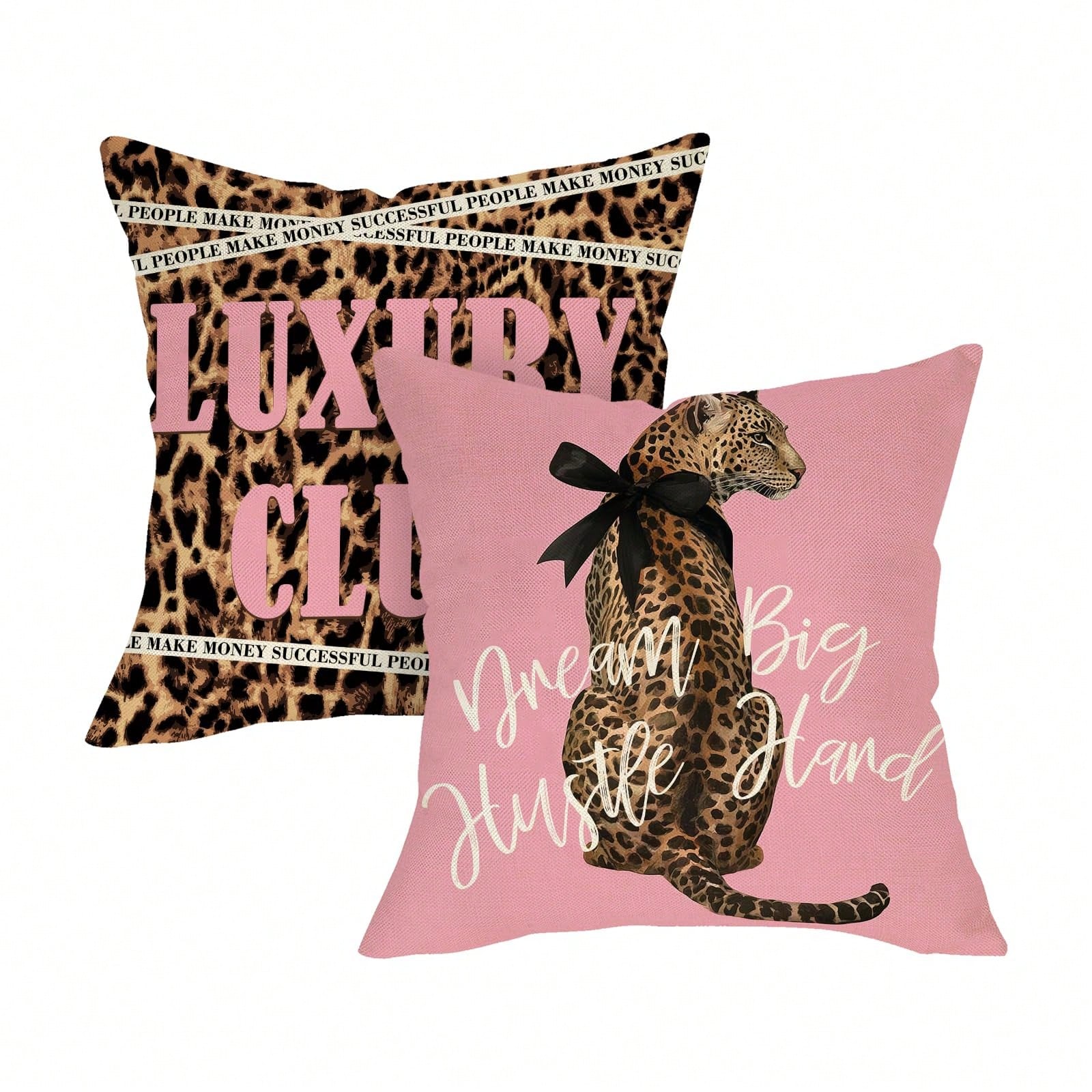 2pcs Leopard Print Pink Decora - đánh giá và giá Pillow Insert 18X18
