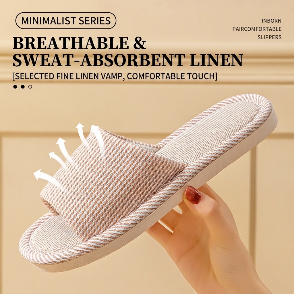 Breathable Flax Linen Slippers - đánh giá và giá Home Textile