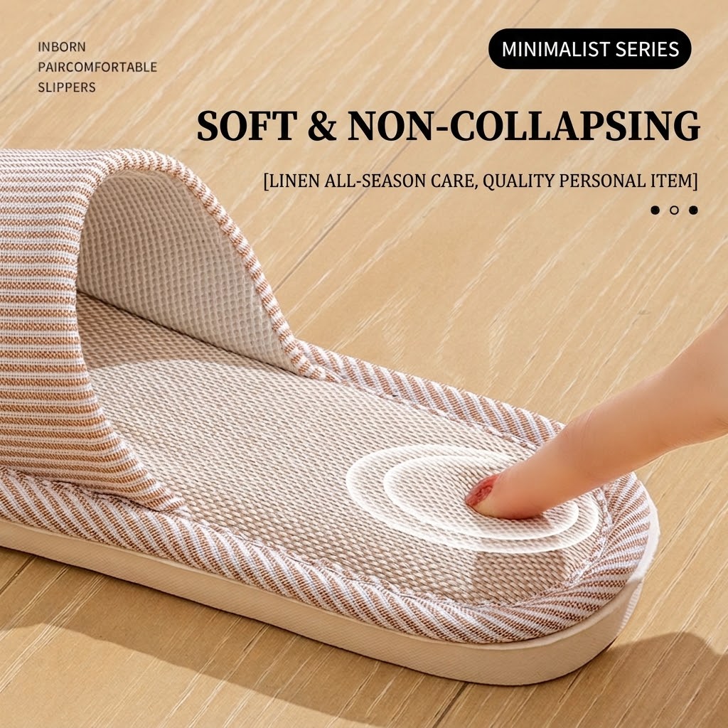 Breathable Flax Linen Slippers - đánh giá và giá Home Textile