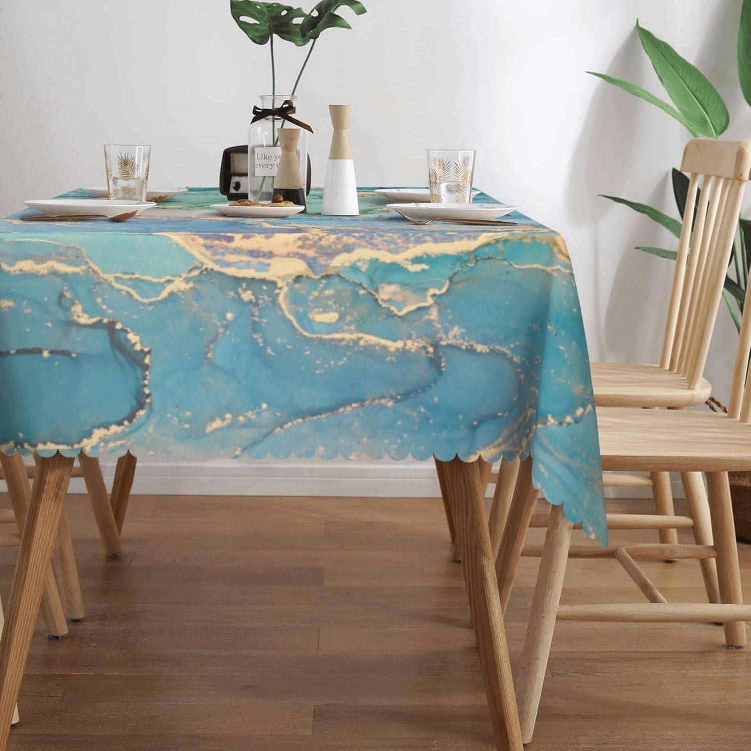 Luxury Teal Marble Fluid Table - đánh giá và giá Home Textiles Premium