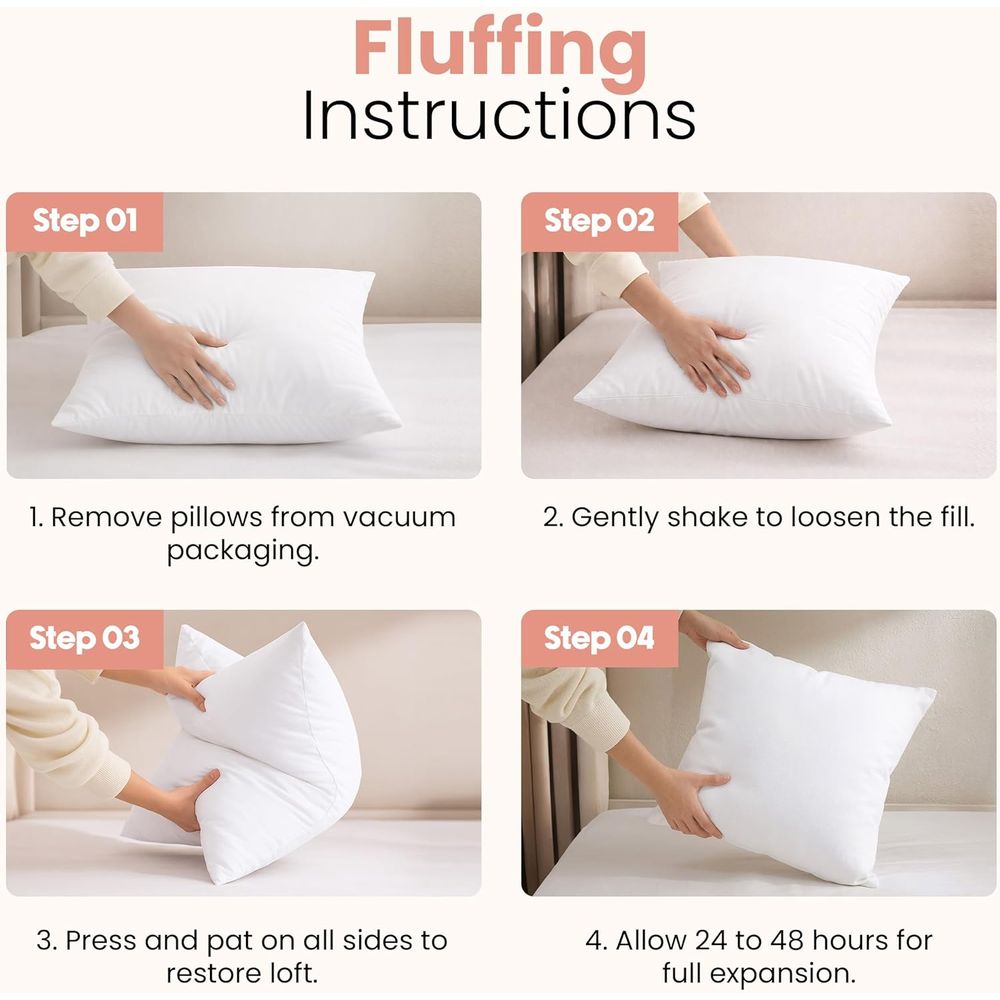 Pair of 18x18 White Pillow Ins - đánh giá và giá Pillow Insert 18X18